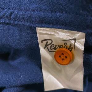 E-1242 本場アメカジ輸入古着シャツ REVETH ネイビーの長袖バンドカラー隠れボタンデザインシャツ 腕捲りボタン付き L (US-FIT) の画像6