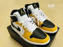 【美品】NIKE ナイキ AIR JORDAN 1 MID エアジョーダン1 ミッド Yellow Ochre イエローオークル DQ8426-701/27cm_画像6