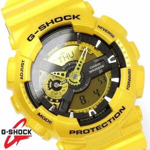 【電池交換済】G-SHOCK Gショック イエローメタリック 腕時計 GA-110NM-9A