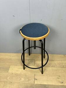 [316]　関家具　AEROⅡ HIGH STOOL　エアロ2ハイスツール　ナチュラル×ブルー　多機能チェア　①