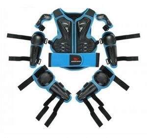 SALE! 5 -years old ~14 -years old for Junior Kids child body protector elbow knees full set whole body EVA pad bicycle shell protection guard safety snowboard blue 