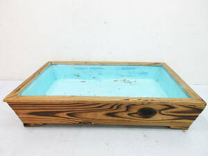 SH5528[ Vintage case ] Japanese cedar ....* wooden tree box storage box * inside side tin plate * that time thing antique Showa Retro * old tool storage case * storage goods *