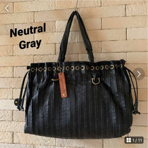 ニュートラルグレー【Neutral Gray】トートバッグ パッチワークレザー