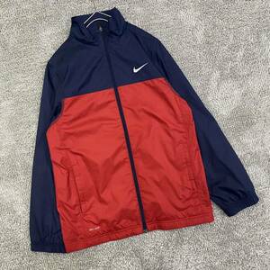 NIKE ナイキ ナイロンジャケット ウィンドブレーカー サイズL レッド 赤 キッズ 子供服 トップス 最落なし （O16）