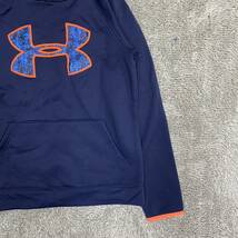 UNDER ARMOUR スウェット パーカー プルオーバー サイズL ネイビー 紺色 キッズ 子供服 トップス 最落なし （S16）_画像5