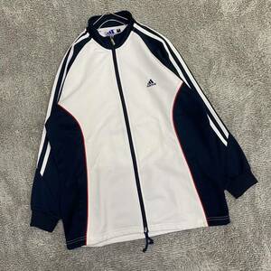 adidas アディダス VINTAGE ヴィンテージ 90s 90年代 トラックジャケット ジャージ サイズ160 ホワイト 白 トップス 最落なし （S16）