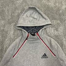 adidas アディダス スウェット パーカー ジップアップ サイズM グレー 灰色 メンズ トップス 最落なし （B17）_画像3