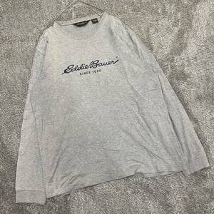 Eddie Bauer 長袖Tシャツ 長袖カットソー ロンT サイズM グレー 灰色 メンズ トップス 最落なし （K17）