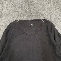 Calvin Klein カルバンクライン 長袖Tシャツ 長袖カットソー ロンT サイズL ブラック 黒 メンズ トップス 最落なし （P17）_画像3