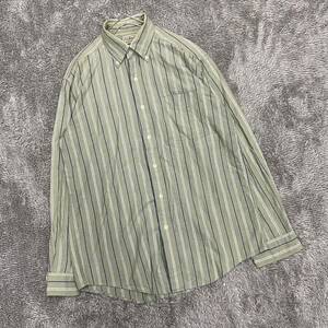 L.L.Bean エルエルビーン 長袖シャツ ボタンダウンシャツ ストライプシャツ サイズS グリーン 緑 メンズ トップス 最落なし （S17）