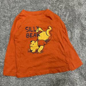 Disney ディズニー 長袖Tシャツ 長袖カットソー ロンT オレンジ トップス 最落なし （S17）