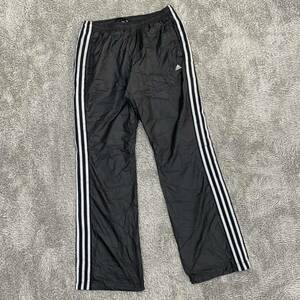 adidas アディダス ナイロンパンツ シャカパン シャカシャカ サイズL ブラック 黒 メンズ ボトムス 最落なし （T17）