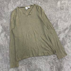 ARMANI EXCHANGE アルマーニエクスチェンジ 長袖Tシャツ 長袖カットソー ロンT サイズM グリーン 緑 レディース トップス 最落なし （T17）