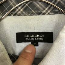 Burberry Black label バーバリーブラックレーベル ボタンダウン オックスフォードシャツ サイズ2 水色 メンズ トップス 最落なし （Z17）_画像6