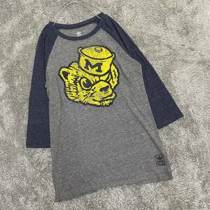 adidas アディダス 長袖Tシャツ 長袖カットソー ロンT ラグラン サイズL グレー 灰色 キッズ 子供服 トップス 最落なし （Y17）