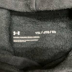 UNDERARMOUR アンダーアーマー スウェット パーカー プルオーバー サイズXL ブラック 黒 キッズ 子供服 メンズ トップス 最落なし （A18）の画像6