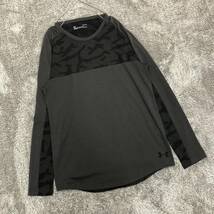 UNDER ARMOR アンダーアーマー 長袖Tシャツ ロンT サイズL カットソー グレー 薄手 インナー チャコール メンズ トップス 最落なし （D18）_画像1