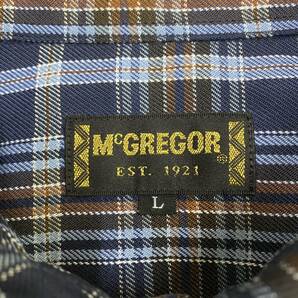 McGREGOR マックレガー 長袖シャツ チェックシャツ サイズL ブルー 青 メンズ トップス 最落なし （F18）の画像6