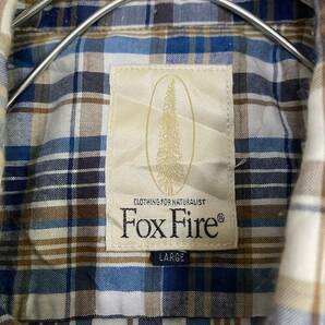 Foxfire フォックスファイヤー 長袖シャツ チェックシャツ サイズL ブルー 青 メンズ トップス 最落なし （J18）の画像6