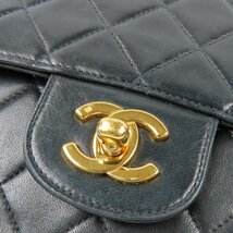 40315★1円スタート★CHANEL シャネル 外美品 マトラッセ チェーンショルダーバッグ ターンロック ココマーク ラムスキン ブラック_画像6