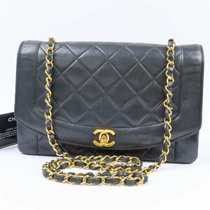 40318★1円スタート★CHANEL シャネル 中極美品 ダイアナフラップ チェーンショルダーバッグ ターンロック ココマーク ラムスキン ブラック