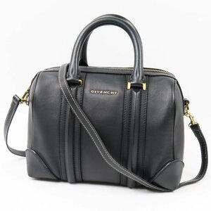 40301★1円スタート★GIVENCHY ジバンシィ 外極美品 ルクレツィア ミニボストン 2WAY ショルダーバッグ ハンドバッグ レザー ブラック