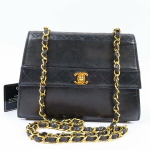 40403★1円スタート★CHANEL シャネル 中極美品 台形 マトラッセ チェーンショルダーバッグ ココマーク ターンロック ラムスキン ブラック