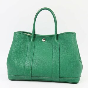 40430★1円スタート★HERMES エルメス 外極美品 ガーデンパーティTPM ハンドバッグ ネゴンダ グリーン A刻印の画像1