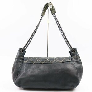 40422★1円スタート★CHANEL シャネル 外綺麗 ワイルドステッチ ココマーク チェーンショルダーバッグ ヴィンテージ ラムスキン ブラックの画像2