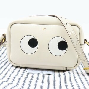 40471★1円スタート★Anya Hindmarch アニヤ・ハインドマーチ 外極美品 アイズ ミニ クロスボディ 斜め掛けOK ショルダーバッグ レザー