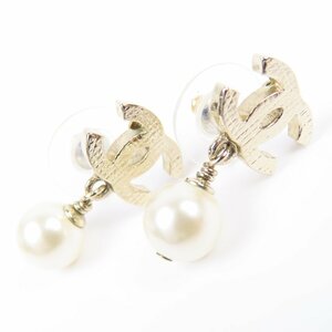 40579★1円スタート★CHANEL シャネル 未使用 スイング ココマーク アクセサリー ヴィンテージ ピアス GP フェイクパール ゴールド