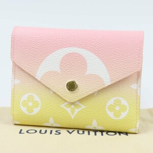 40592★1円スタート★LOUIS VUITTON ルイヴィトン 新品同様美品 ヴィクトリーヌ 21年製 バイザプール 三つ折り財布 PVC ローズクレール