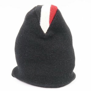 40599★1円スタート★MONCLER モンクレール 新品同様美品 ニット帽 帽子 リバーシブル ニットキャップ ウール ブラックの画像3