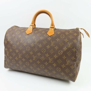 79439LOUIS VUITTON ルイヴィトン 中極美品 スピーディ40 ミニボストン ヴィンテージ モノグラム ハンドバッグ PVC ヌメ革 ブラウン