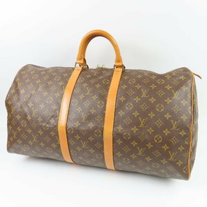 79437LOUIS VUITTON ルイヴィトン 中極美品 キーポル55 トラベル 旅行鞄 ヴィンテージ モノグラム ボストンバッグ PVC ヌメ革 ブラウン