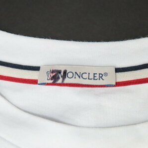 79473MONCLER モンクレール 美品 服 トップス ロゴ ワッペン M 半袖Ｔシャツ コットン ホワイト メンズの画像4