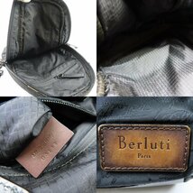 40469★1円スタート★Berluti ベルルッティ 中美品 スクリット ショルダーバッグ ボディバッグ ナイロンキャンバス ブラック_画像10