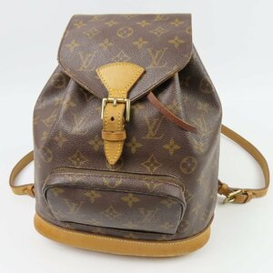 79432LOUIS VUITTON ルイヴィトン 外綺麗 モンスリMM バッグ バックパック ヴィンテージ モノグラム リュック ヌメ革 ブラウン レディース