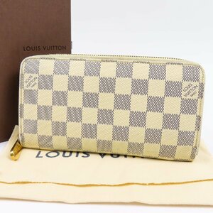 79526LOUIS VUITTON ルイヴィトン ジッピー ロングウォレット ダミエアズール ラウンドファスナー長財布 PVC ホワイト レディース