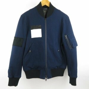 79280SOPHNET. ソフネット 極美品 SOPH. エクスペリメント リバーシブル ジップアップブルゾン MA-1 服 上着 ジャケット アウター ネイビー