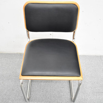 【中古】 KNOLL チェスカチェア マルセルブロイヤー ブラック ビニールレザー張り ミッドセンチュリー バウハウス ビンテージ品 2023050901_画像3