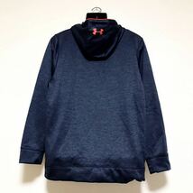 美品☆UNDER ARMOUR/アンダーアーマー☆ストーム☆スウェット/パーカー☆ビッグロゴ/裏起毛/ジャケット/ジャージ/紺×オレンジ/大きめ/XL_画像5