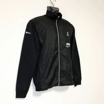 美品☆SRIXON/スリクソン☆ジャージ/トラックジャケット☆ナイロン切替/ストレッチ/ブルゾン/ゴルフウェア/黒/L_画像2