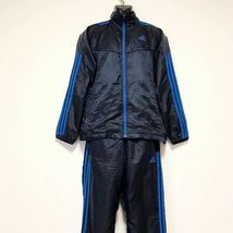 adidas/アディダス☆ウインドブレーカー☆セットアップ/上下セット☆裏地メッシュ/ジャージ/紺×青/M_画像2