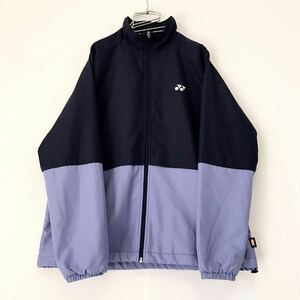 美品☆YONEX/ヨネックス☆ヒートカプセル☆ウインドブレーカー☆裏地付き/ジャケット/ジャージ/バドミントン/紺/大きめ/O/メンズ着用可能