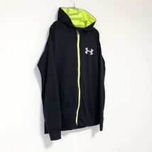 美品☆UNDER ARMOUR/アンダーアーマー☆ジャージ/パーカー☆ストレッチ/ジャケット/紺×緑/M_画像2