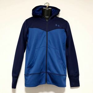 美品☆UNDER ARMOUR/アンダーアーマー☆ジャージ/パーカー☆ストレッチ/ジャケット/ブルゾン/青×紺/M