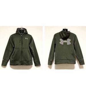 UNDER ARMOUR/アンダーアーマー☆ストーム☆ジップ☆スウェット/パーカー☆裏起毛/ビッグロゴ/ジャケット/ジャージ/カーキー/M