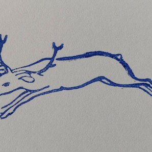 鹿 トナカイ 角 動物 フランス アンティーク 子供 スタンプ ヴィンテージ ハンコ イラスト 素材 アニマル レトロ イラストの画像3