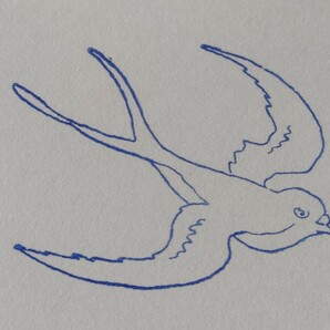 つばめ 鳥 羽根 飛ぶ 羽ばたく バード フランス アンティーク 刺繍 スタンプ  ヴィンテージ ハンコ バード イラスト レトロの画像3